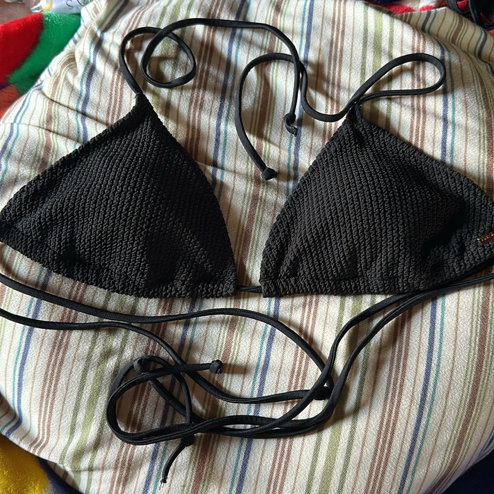 PINK Triangle Crinkle Bikini Top - Picture 5 of 15